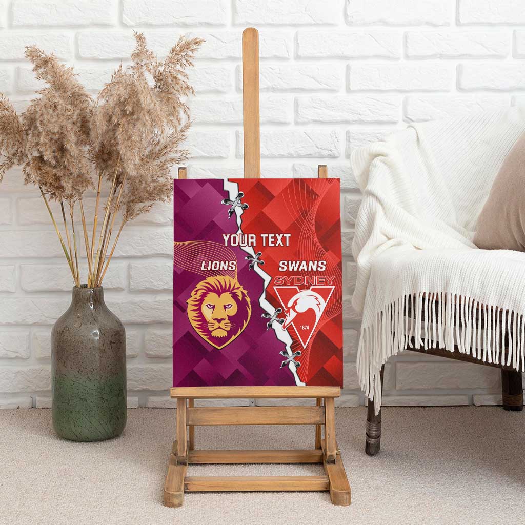 Custom Swans And Lions Football Canvas Wall Art 2024 Go Champions Final Dynamic Version