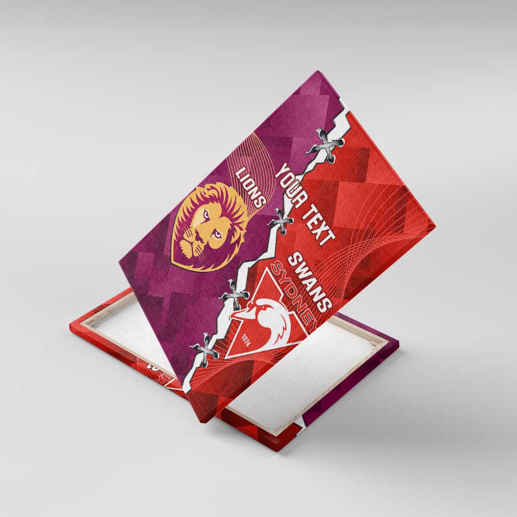 Custom Swans And Lions Football Canvas Wall Art 2024 Go Champions Final Dynamic Version