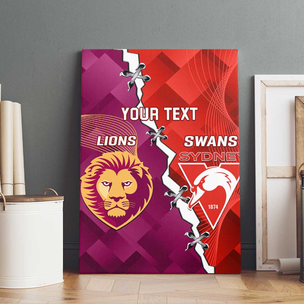 Custom Swans And Lions Football Canvas Wall Art 2024 Go Champions Final Dynamic Version