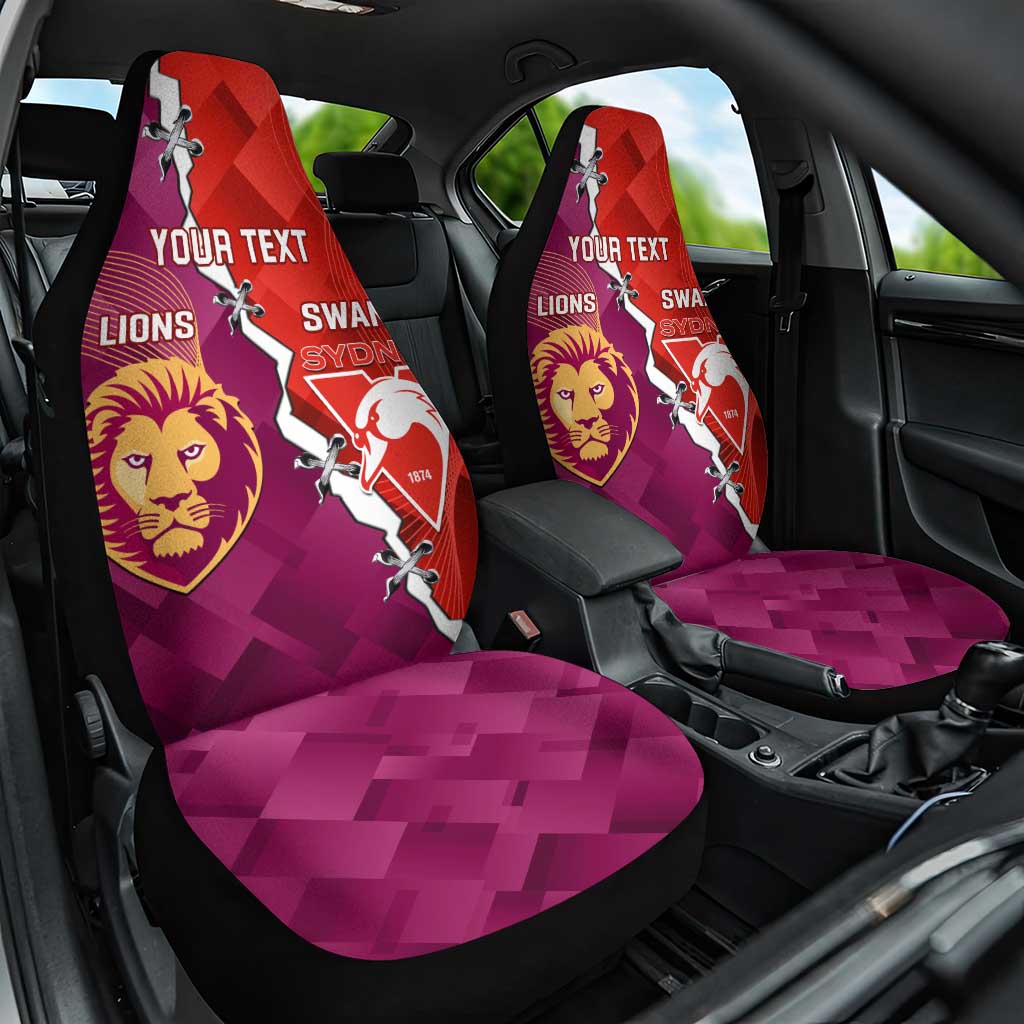 Custom Swans And Lions Football Car Seat Cover 2024 Go Champions Final Dynamic Version