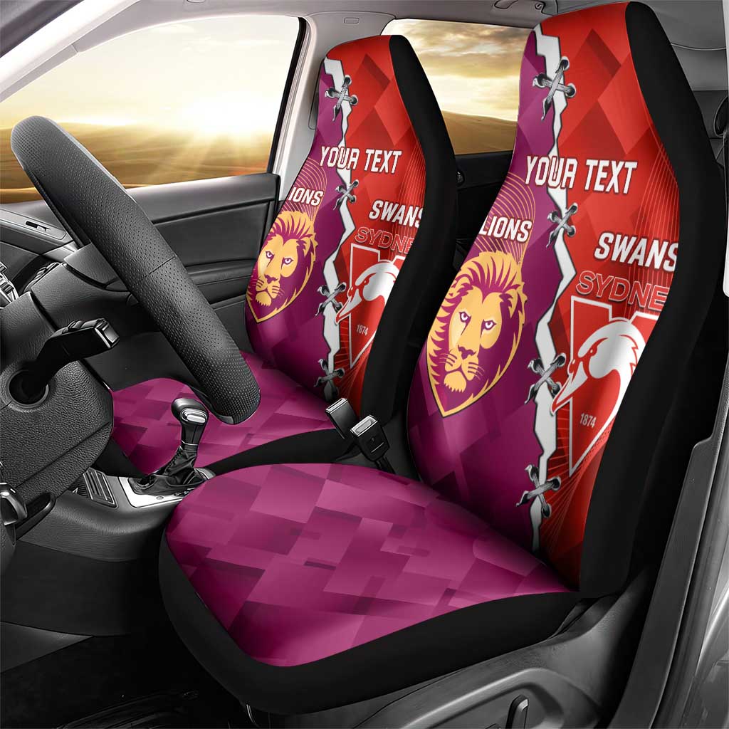 Custom Swans And Lions Football Car Seat Cover 2024 Go Champions Final Dynamic Version