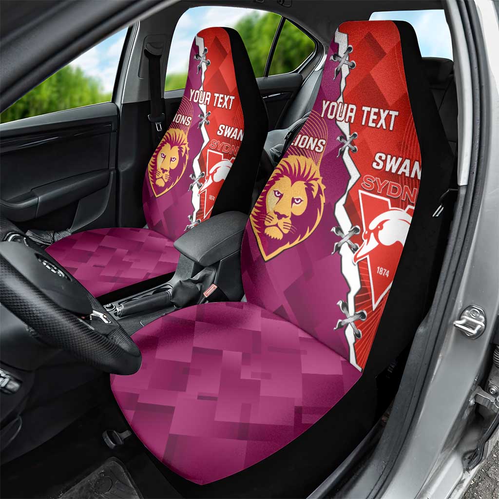 Custom Swans And Lions Football Car Seat Cover 2024 Go Champions Final Dynamic Version