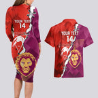 Custom Swans And Lions Football Couples Matching Long Sleeve Bodycon Dress and Hawaiian Shirt 2024 Go Champions Final Dynamic Version