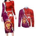 Custom Swans And Lions Football Couples Matching Long Sleeve Bodycon Dress and Long Sleeve Button Shirt 2024 Go Champions Final Dynamic Version