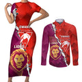 Custom Swans And Lions Football Couples Matching Short Sleeve Bodycon Dress and Long Sleeve Button Shirt 2024 Go Champions Final Dynamic Version