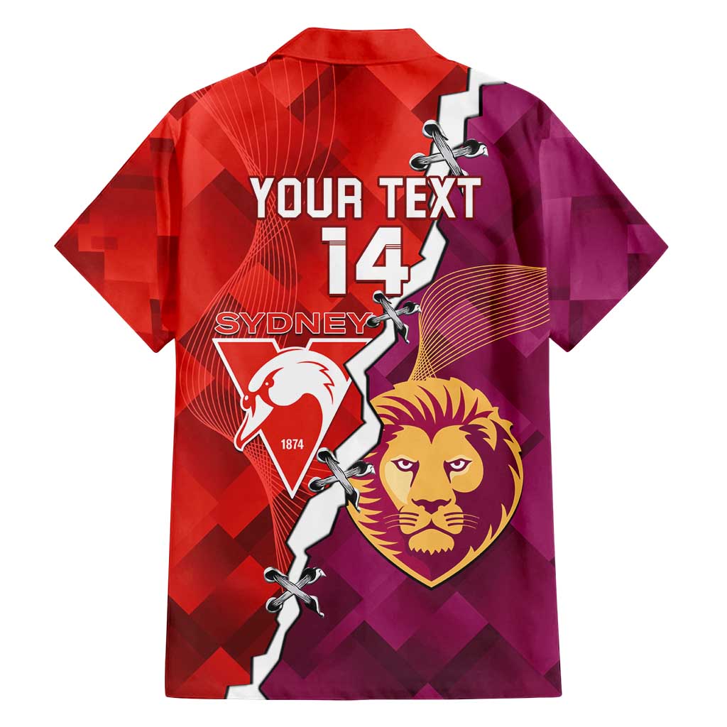 Custom Swans And Lions Football Family Matching Long Sleeve Bodycon Dress and Hawaiian Shirt 2024 Go Champions Final Dynamic Version