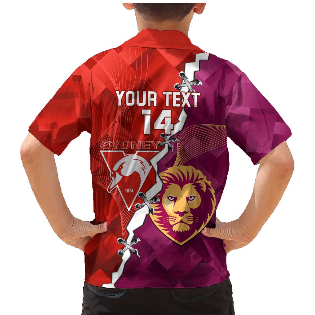 Custom Swans And Lions Football Family Matching Mermaid Dress and Hawaiian Shirt 2024 Go Champions Final Dynamic Version
