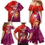 Custom Swans And Lions Football Family Matching Mermaid Dress and Hawaiian Shirt 2024 Go Champions Final Dynamic Version