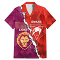 Custom Swans And Lions Football Family Matching Mermaid Dress and Hawaiian Shirt 2024 Go Champions Final Dynamic Version