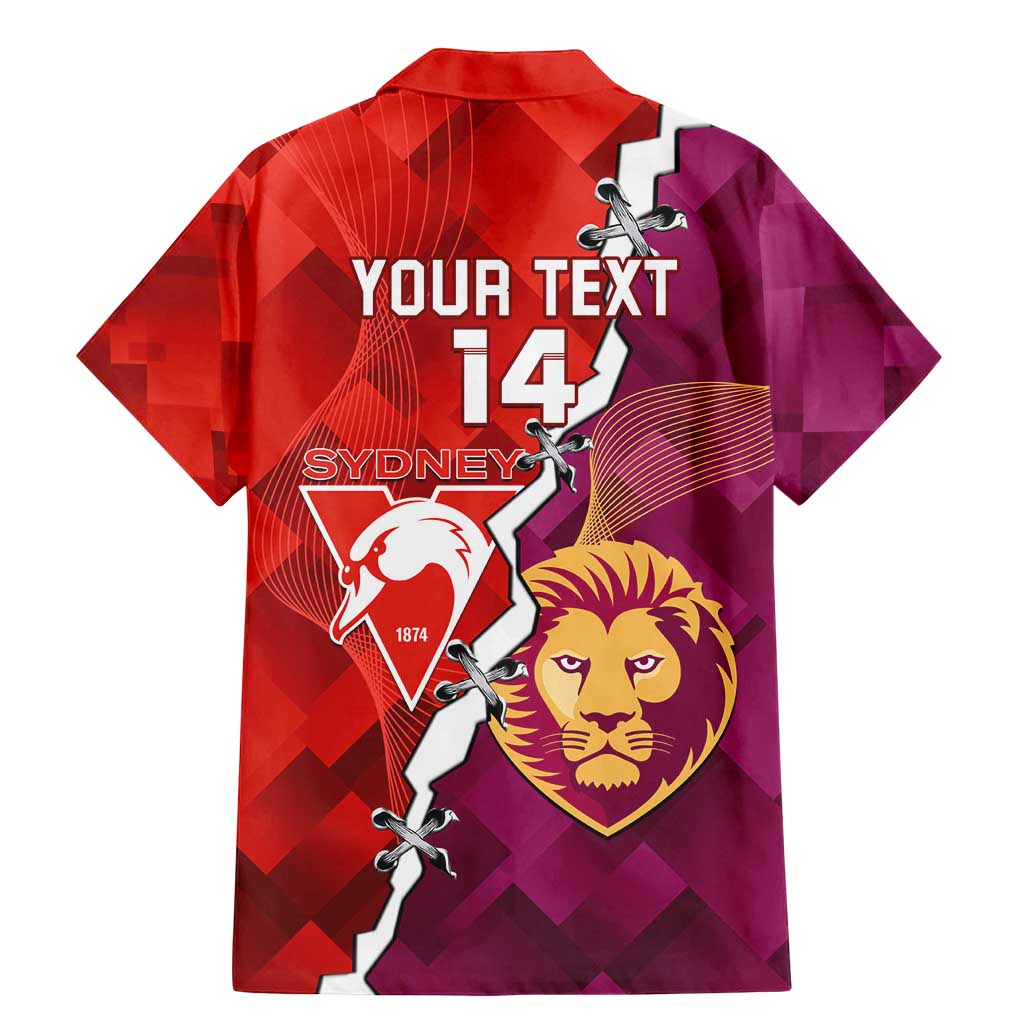Custom Swans And Lions Football Family Matching Mermaid Dress and Hawaiian Shirt 2024 Go Champions Final Dynamic Version