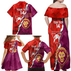Custom Swans And Lions Football Family Matching Off Shoulder Maxi Dress and Hawaiian Shirt 2024 Go Champions Final Dynamic Version