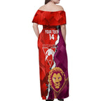 Custom Swans And Lions Football Family Matching Off Shoulder Maxi Dress and Hawaiian Shirt 2024 Go Champions Final Dynamic Version