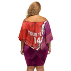 Custom Swans And Lions Football Family Matching Off Shoulder Short Dress and Hawaiian Shirt 2024 Go Champions Final Dynamic Version