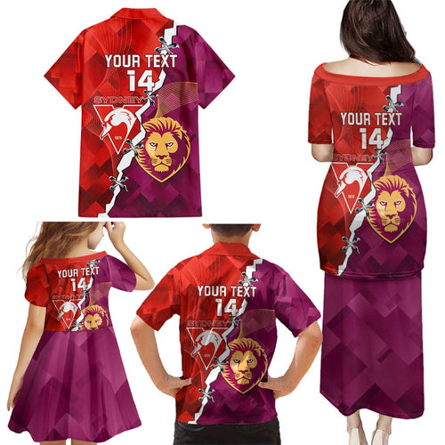 Custom Swans And Lions Football Family Matching Puletasi and Hawaiian Shirt 2024 Go Champions Final Dynamic Version