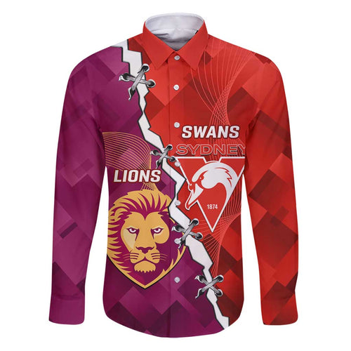 Custom Swans And Lions Football Family Matching Puletasi and Hawaiian Shirt 2024 Go Champions Final Dynamic Version
