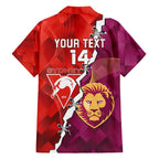 Custom Swans And Lions Football Family Matching Short Sleeve Bodycon Dress and Hawaiian Shirt 2024 Go Champions Final Dynamic Version