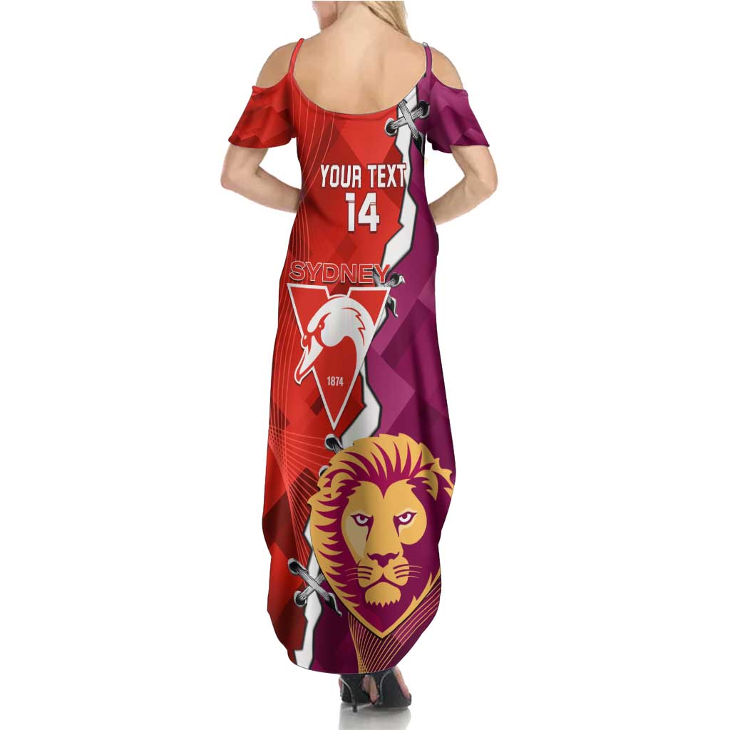 Custom Swans And Lions Football Family Matching Summer Maxi Dress and Hawaiian Shirt 2024 Go Champions Final Dynamic Version