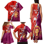 Custom Swans And Lions Football Family Matching Tank Maxi Dress and Hawaiian Shirt 2024 Go Champions Final Dynamic Version