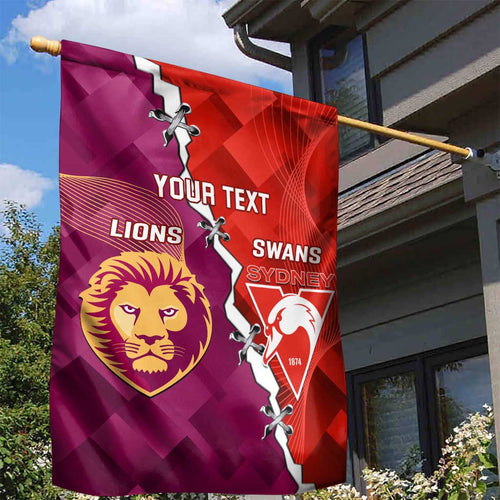 Custom Swans And Lions Football Garden Flag 2024 Go Champions Final Dynamic Version