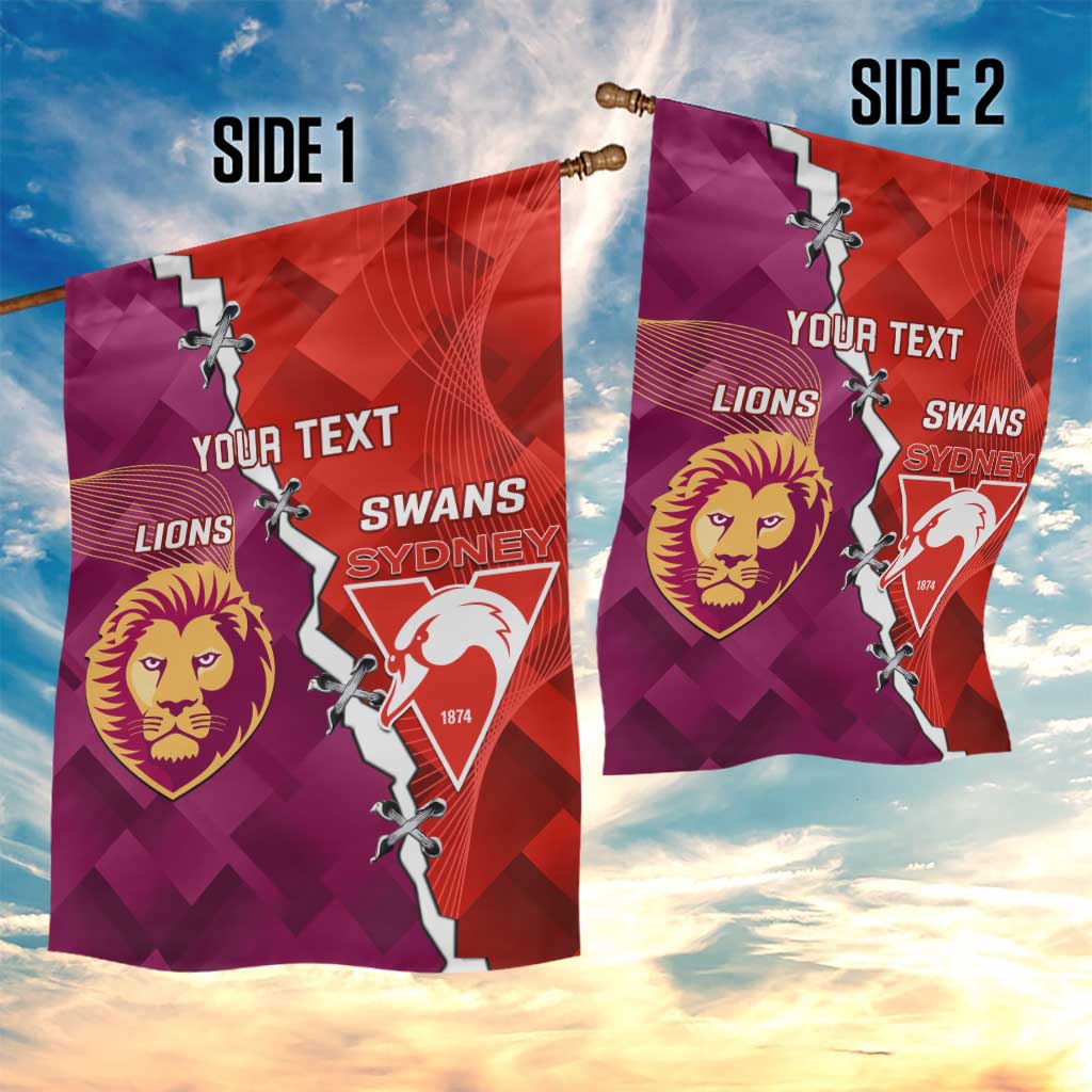 Custom Swans And Lions Football Garden Flag 2024 Go Champions Final Dynamic Version