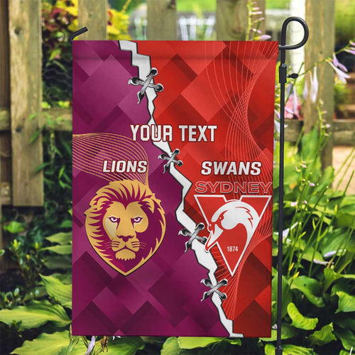 Custom Swans And Lions Football Garden Flag 2024 Go Champions Final Dynamic Version