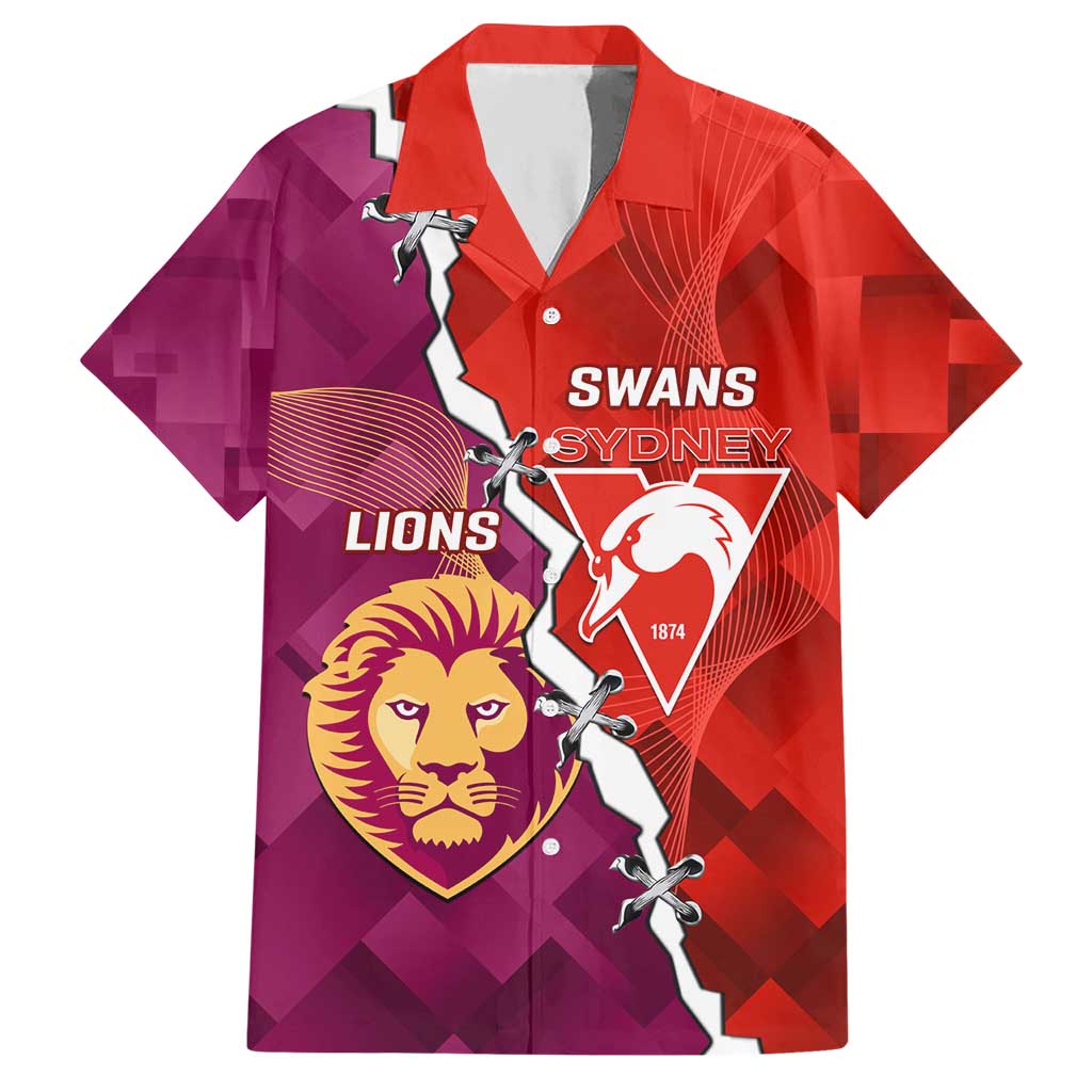 Custom Swans And Lions Football Hawaiian Shirt 2024 Go Champions Final Dynamic Version