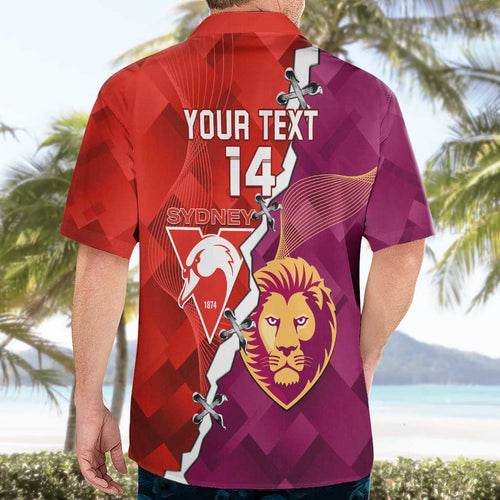 Custom Swans And Lions Football Hawaiian Shirt 2024 Go Champions Final Dynamic Version