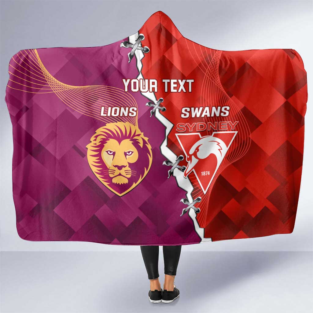 Custom Swans And Lions Football Hooded Blanket 2024 Go Champions Final Dynamic Version
