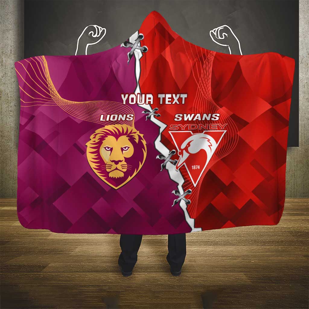 Custom Swans And Lions Football Hooded Blanket 2024 Go Champions Final Dynamic Version