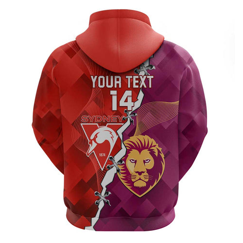 Custom Swans And Lions Football Hoodie 2024 Go Champions Final Dynamic Version