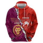 Custom Swans And Lions Football Hoodie 2024 Go Champions Final Dynamic Version