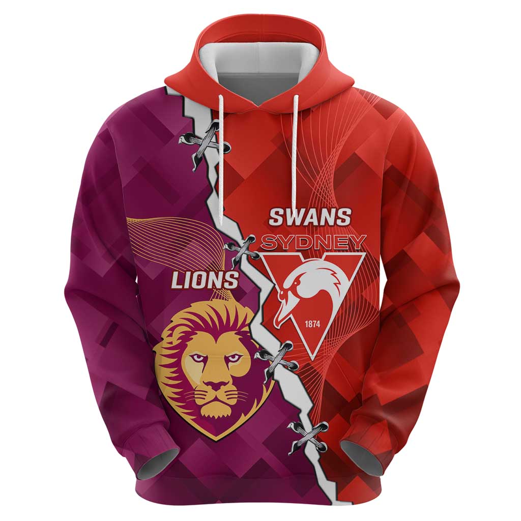 Custom Swans And Lions Football Hoodie 2024 Go Champions Final Dynamic Version