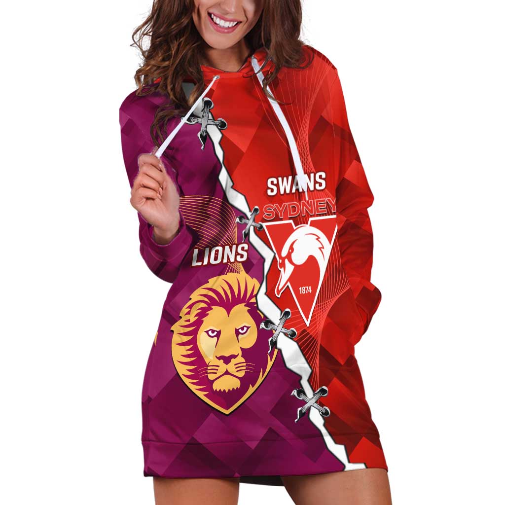 Custom Swans And Lions Football Hoodie Dress 2024 Go Champions Final Dynamic Version