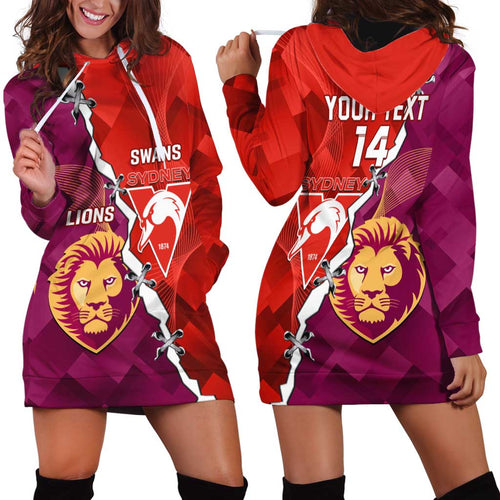 Custom Swans And Lions Football Hoodie Dress 2024 Go Champions Final Dynamic Version