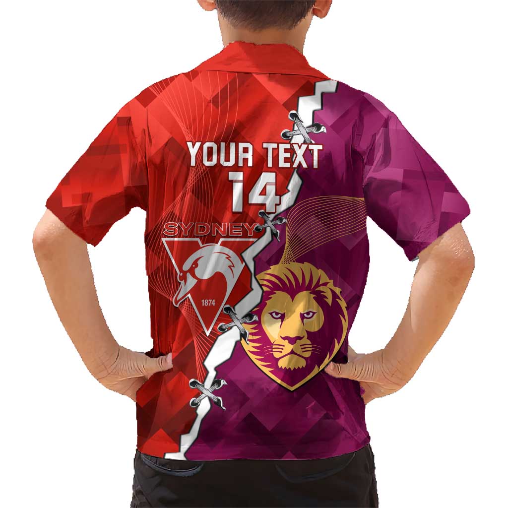 Custom Swans And Lions Football Kid Hawaiian Shirt 2024 Go Champions Final Dynamic Version