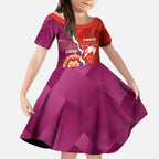Custom Swans And Lions Football Kid Short Sleeve Dress 2024 Go Champions Final Dynamic Version