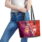 Custom Swans And Lions Football Leather Tote Bag 2024 Go Champions Final Dynamic Version