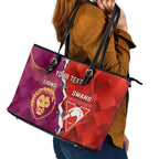 Custom Swans And Lions Football Leather Tote Bag 2024 Go Champions Final Dynamic Version