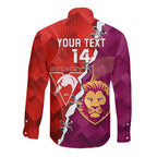 Custom Swans And Lions Football Long Sleeve Button Shirt 2024 Go Champions Final Dynamic Version