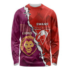 Custom Swans And Lions Football Long Sleeve Shirt 2024 Go Champions Final Dynamic Version
