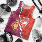 Custom Swans And Lions Football Men Tank Top 2024 Go Champions Final Dynamic Version