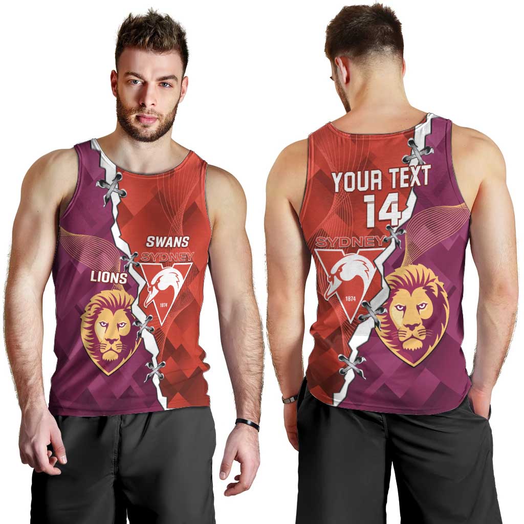 Custom Swans And Lions Football Men Tank Top 2024 Go Champions Final Dynamic Version