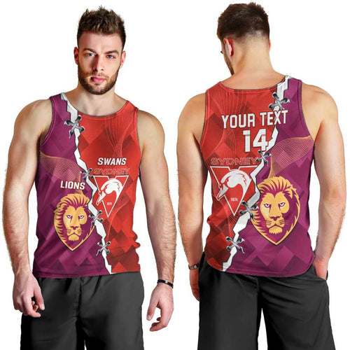 Custom Swans And Lions Football Men Tank Top 2024 Go Champions Final Dynamic Version
