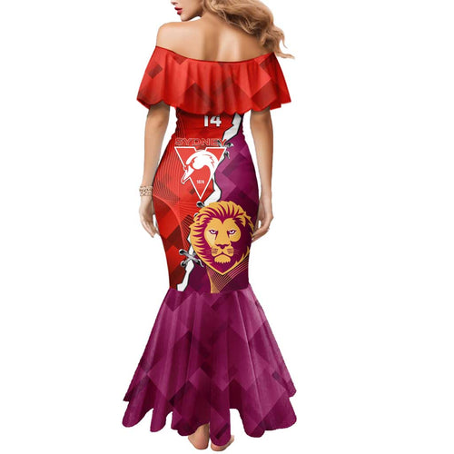 Custom Swans And Lions Football Mermaid Dress 2024 Go Champions Final Dynamic Version