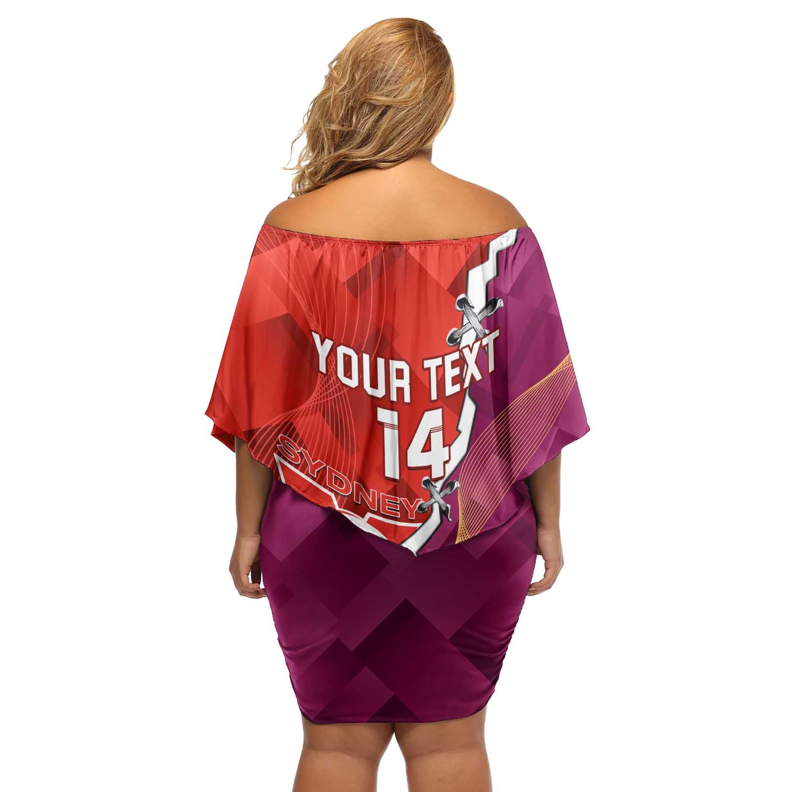 Custom Swans And Lions Football Off Shoulder Short Dress 2024 Go Champions Final Dynamic Version