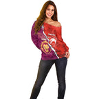 Custom Swans And Lions Football Off Shoulder Sweater 2024 Go Champions Final Dynamic Version