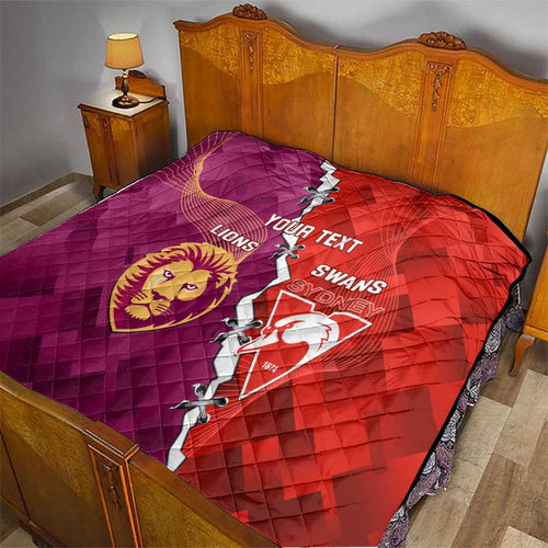 Custom Swans And Lions Football Quilt 2024 Go Champions Final Dynamic Version