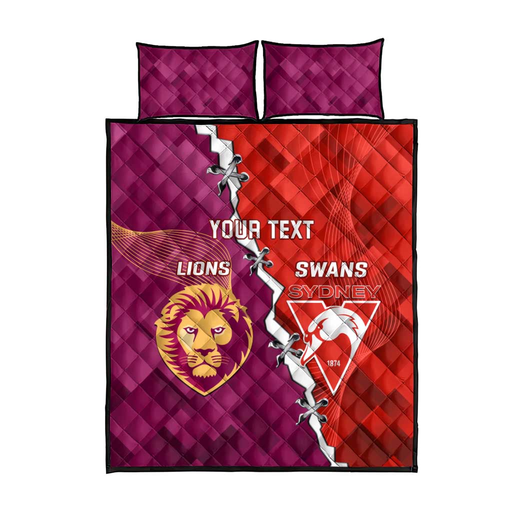 Custom Swans And Lions Football Quilt Bed Set 2024 Go Champions Final Dynamic Version