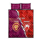 Custom Swans And Lions Football Quilt Bed Set 2024 Go Champions Final Dynamic Version