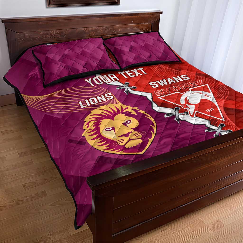 Custom Swans And Lions Football Quilt Bed Set 2024 Go Champions Final Dynamic Version